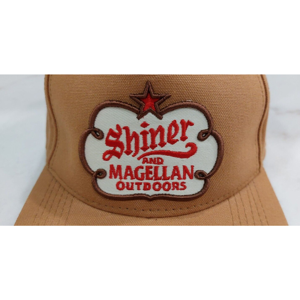 Magellan Outdoors and Shiner Bock Adjustable Hat Baseball Cap Brown Canvas - Picture 2 of 9